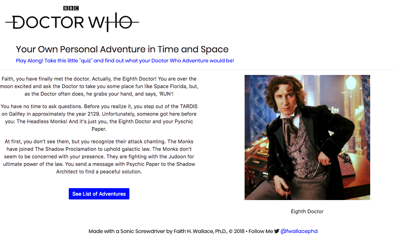 Doctor Who Adventure Game